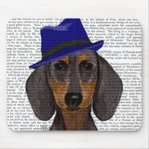 Dachshund met Blue Trilby Muismat