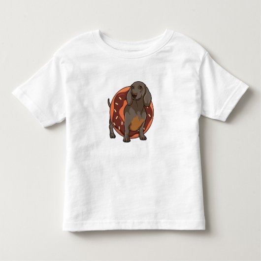 Dachshund met Donut Kinder Shirts (Voorkant)