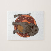 Dachshund met Donut Legpuzzel (Horizontaal)