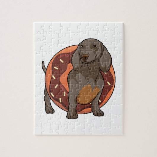 Dachshund met Donut Legpuzzel (Verticaal)