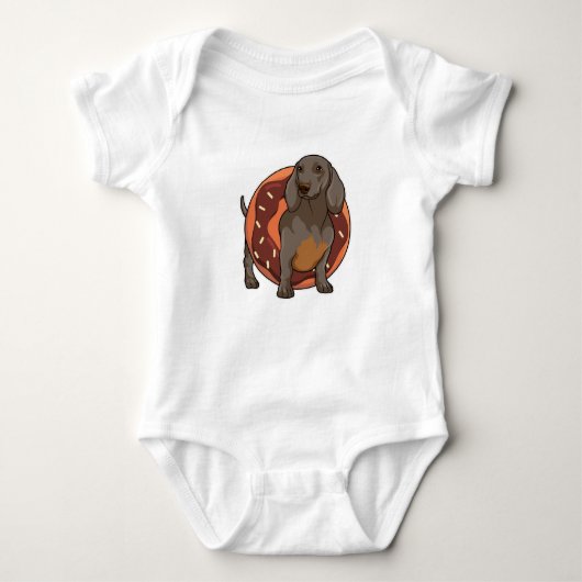 Dachshund met Donut Romper (Voorkant)