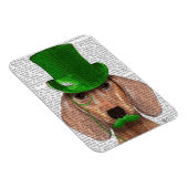 Dachshund met Green Top Hat en Mustache Magneet (Rechterzijde)