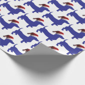 Dachshund met kerstcadeauPet Cadeaupapier (Hoek)