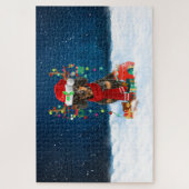 Dachshund met kerstcadeautjes legpuzzel (Verticaal)