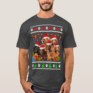 Dachshund met kerstmis Funny Dog Xmas lampjes Paja T-shirt