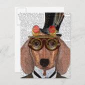 Dachshund met opening bovenaan en bovenleer briefkaart (Voorkant / Achterkant)