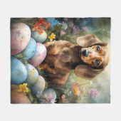 Dachshund met paaseieren fleece deken (Voorkant (Horizontaal))