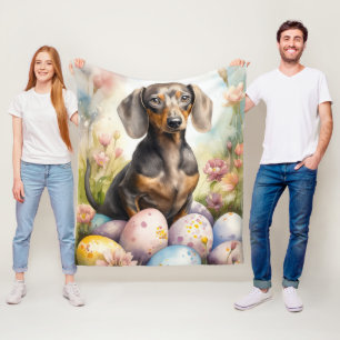 Dachshund met Pasen Eieren Fleece Deken