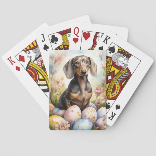 Dachshund met Pasen Eieren Pokerkaarten (Achterkant)