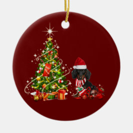 dachshund met Petten kerst Keramisch Ornament