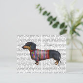 Dachshund met poly Sweater Briefkaart (Staand voorkant)
