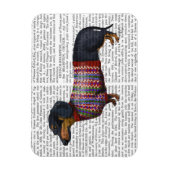 Dachshund met poly Sweater Magneet (Verticaal)