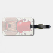 Dachshund met Red Top Hat Bagagelabel (Achterkant horizontaal)