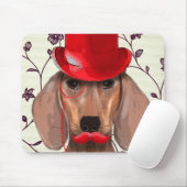 Dachshund met Red Top Hat Muismat (Met muis)