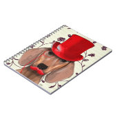 Dachshund met Red Top Hat Notitieboek (Linkerzijde)
