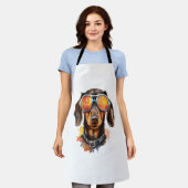 Dachshund met zonnebril schort (Gedragen)