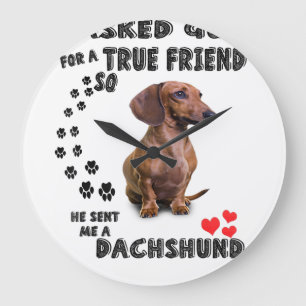 Dachshund Miniature Gift, Sause Dog, Weenie Wog Grote Klok