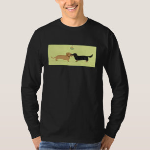 Dachshund Mistletoe Kiss - Wiener Dog Kerstmis T-shirt