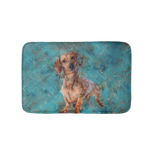 Dachshund Mixed Media Art Badmat (Voorkant)