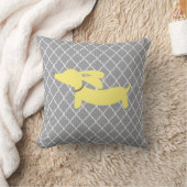 Dachshund Moderne Coussin gris-jaune (Couverture)