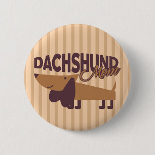 Dachshund Moeder, 2¼ Inch Ronde Knop Button 5,7 Cm