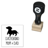 Dachshund Moeder & Vader Rubber Stempel (Gestempeld)