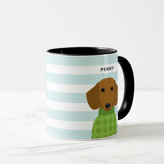 Dachshund-Mokken Mok (Voorkant rechts)