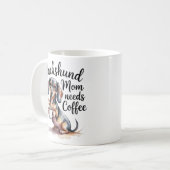 Dachshund Mom Needs Coffee Funny Coffee Mug Dachsh (Devant gauche)