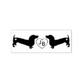 Dachshund monogram hart rubberstempel (Afrduk)
