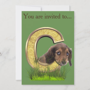 Dachshund-Monogram, hoofdletter C Kaart