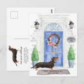 Dachshund Moving Announcement Briefkaart (Voorkant / Achterkant)
