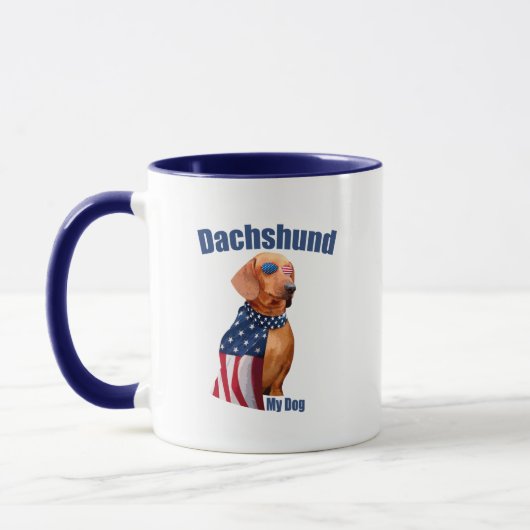 Dachshund Mug - Amusant Amoureux des chiens patrio (Gauche)