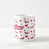 Dachshund Mug Avec Coeurs Rouges (Centre)