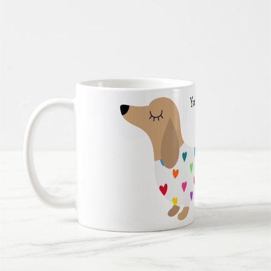 Dachshund Mug customisé (Gauche)