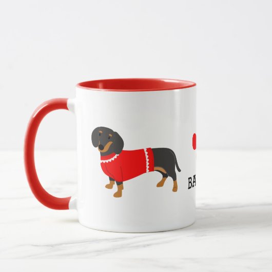 Dachshund Mug Personnalisé (Gauche)