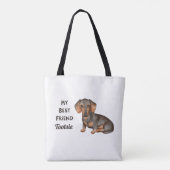 Dachshund My Best Friend Custom Name Canvas tas (Achterkant)
