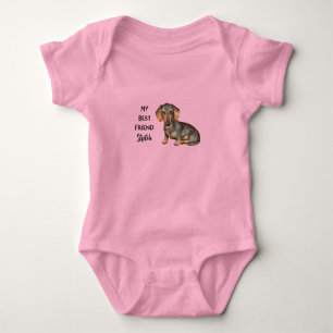 Dachshund My Best Friend Custom Pet Name Romper