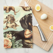  Dachshund Naadloos schilderen Theedoek (Quarter Fold)