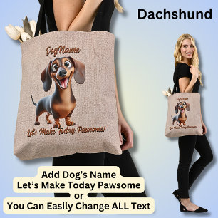 Dachshund - Naam hond toevoegen, tekst wijzigen Draagtas