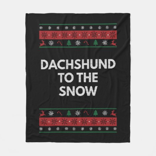Dachshund naar het Sneeuwkerstfeest Hondenliefhebb Fleece Deken (Voorkant)
