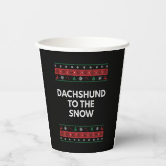 Dachshund naar het Sneeuwkerstfeest Hondenliefhebb Papieren Bekers