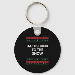 Dachshund naar het Sneeuwkerstfeest Hondenliefhebb Sleutelhanger