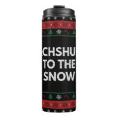 Dachshund naar het Sneeuwkerstfeest Hondenliefhebb Thermosbeker (Voorkant)