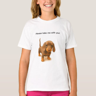 Dachshund Neem me alsjeblieft mee! T-shirt