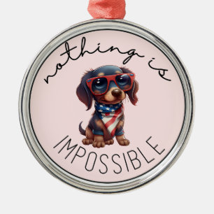 Dachshund Niets is onmogelijk Metalen Ornament