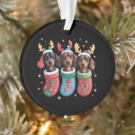 Dachshund Noël Amoureux des chiens cadeau de vacan (Arbre)