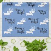 Dachshund Noël Joyeux plat serviette de cuisine (Plié)