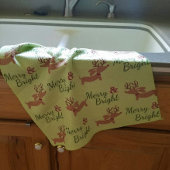 Dachshund Noël Joyeux plat serviette de cuisine