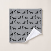 Dachshund noir et blanc (Gant de toilette)