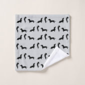 Dachshund noir et blanc (Gant de toilette)